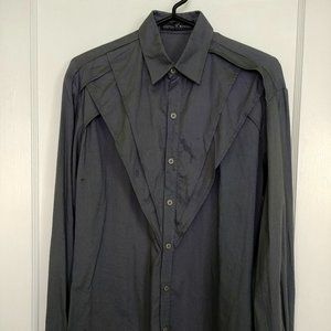 Men's Ashton Michael Small Grey Pleated Dress Shirt